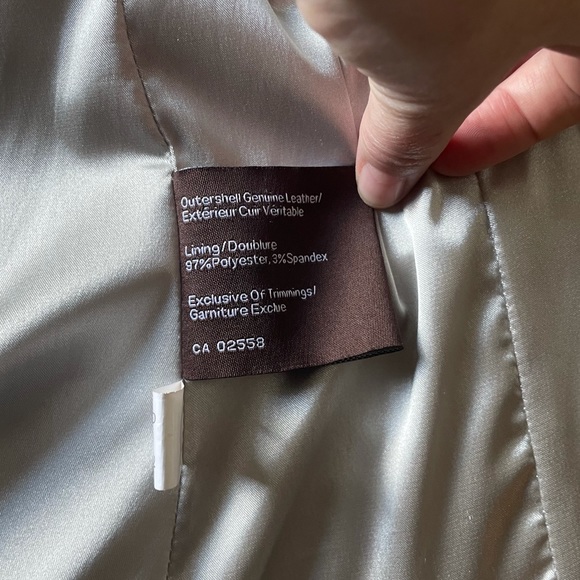 Danier Cream Leather Moto Jacket - small - Picture 8 of 10